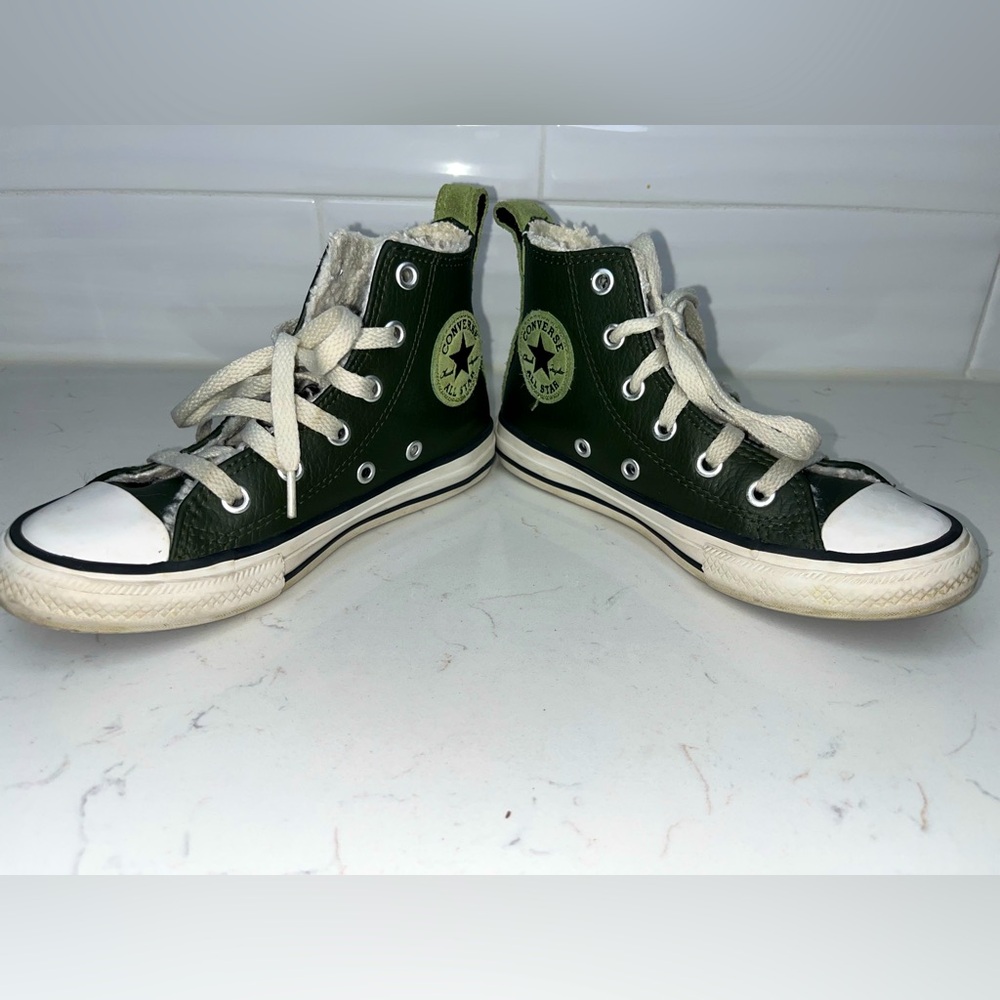 Unisex Kids Forest Green Converse Utility green high top Sneakers Size 12 - Picture 3 of 9
